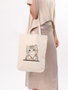 Zoozie Bags 1613 Bolso de mano de algodón 100% para mujer, 35x40x8cm, color crema